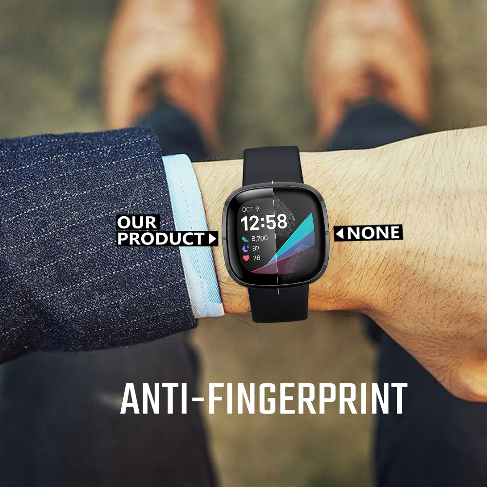 Fitbit Sense and Versa 3 Tempered Glass Full Coverage Screen Protector - Eastlakes Electronics